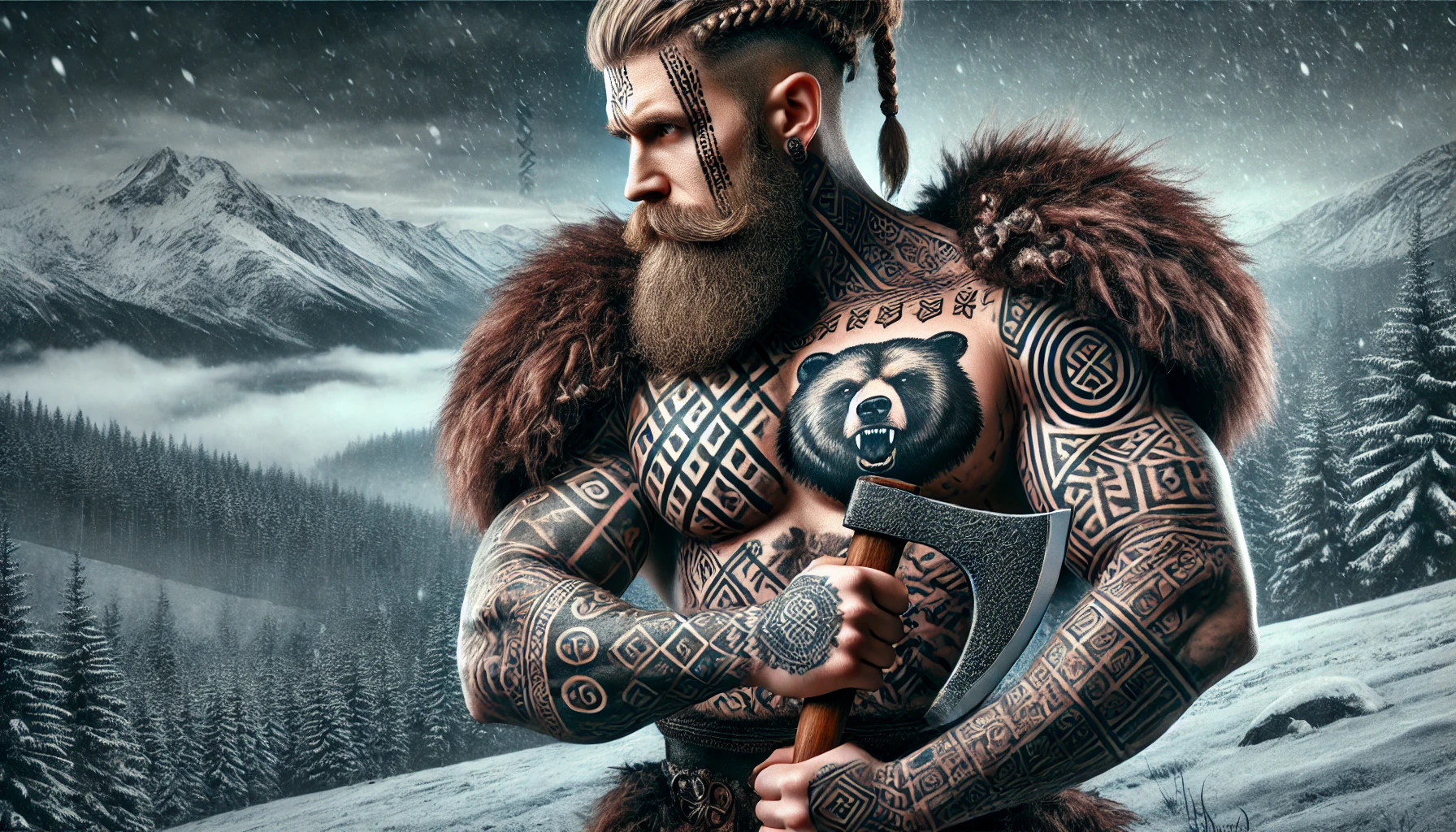 Tatouage Ours Viking : Symbole de Force et de Spiritualité Nordique
